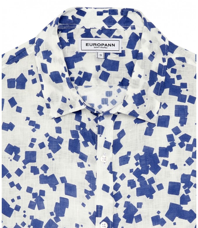 OCTAVE - White printed linen shirt