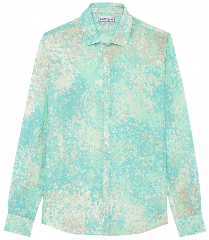 EMILIO - Original aqua print linen shirt