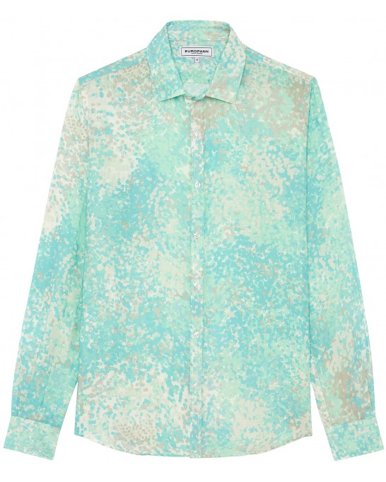 EMILIO - Original aqua print linen shirt