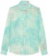 EMILIO - Chemise lin imprime original aqua