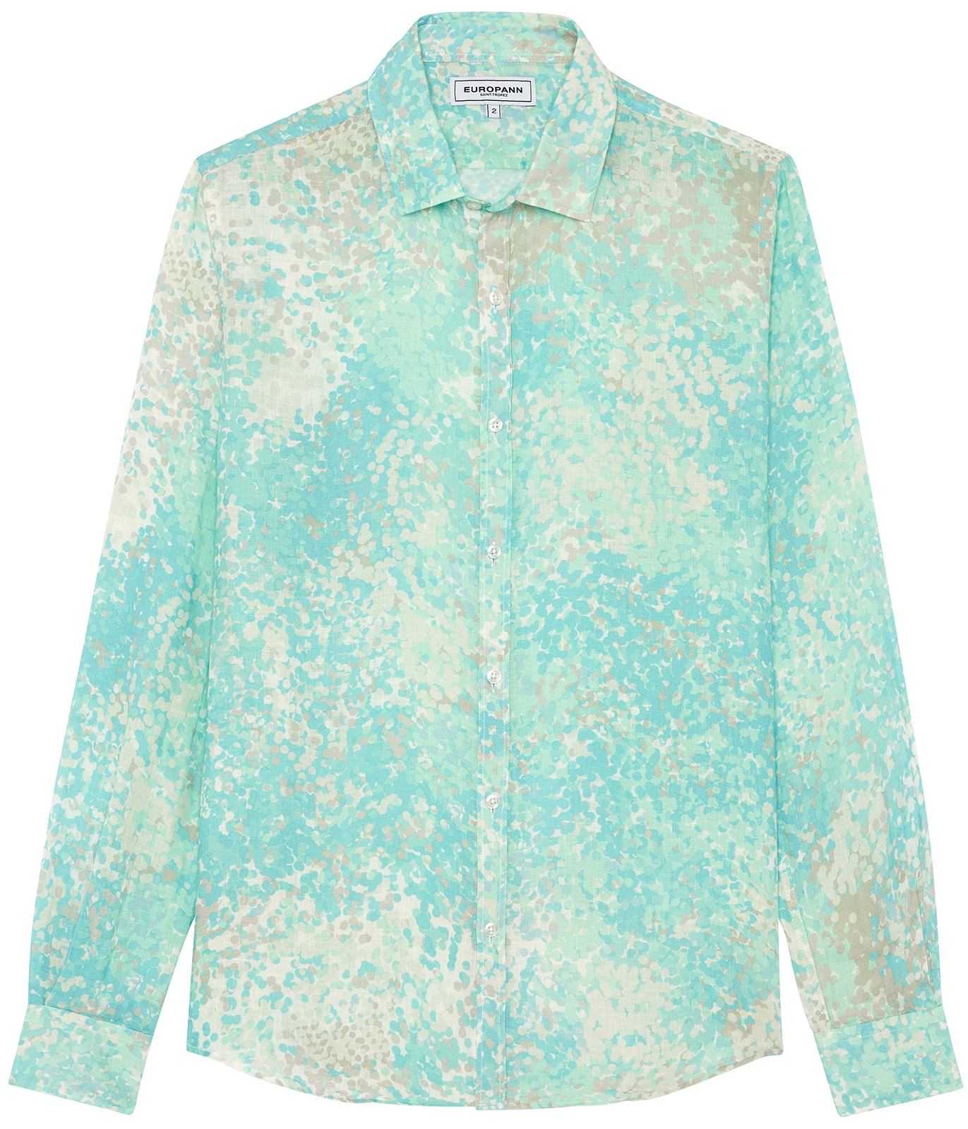 EMILIO - Original aqua print linen shirt