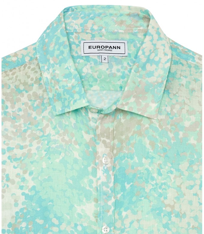 EMILIO - Original aqua print linen shirt