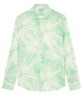 MYLAN - Aqua floral print linen shirt