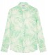 MYLAN - Chemise en lin imprimé fleurie aqua