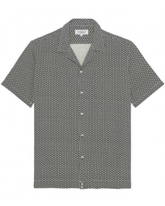 GABIN - black printed short-sleeved shirt