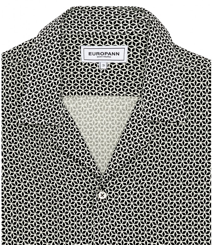 GABIN - chemise manches courtes imprimé noir