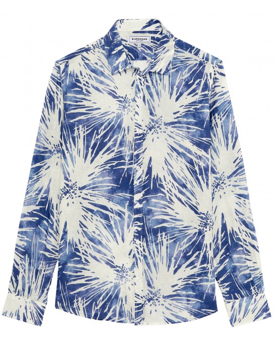 MYLAN - Indigo floral print linen shirt