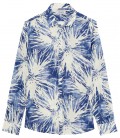 MYLAN - Indigo floral print linen shirt