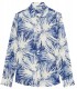MYLAN - Indigo floral print linen shirt