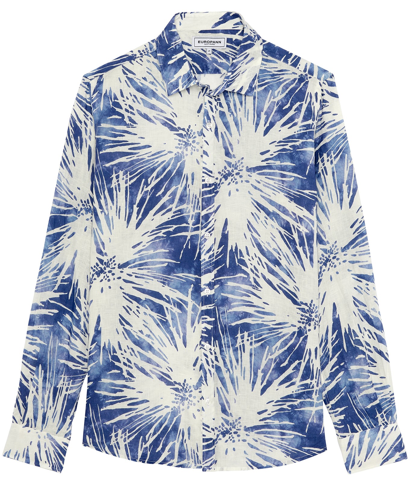 MYLAN - Indigo floral print linen shirt