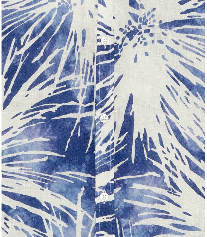 MYLAN - Indigo floral print linen shirt