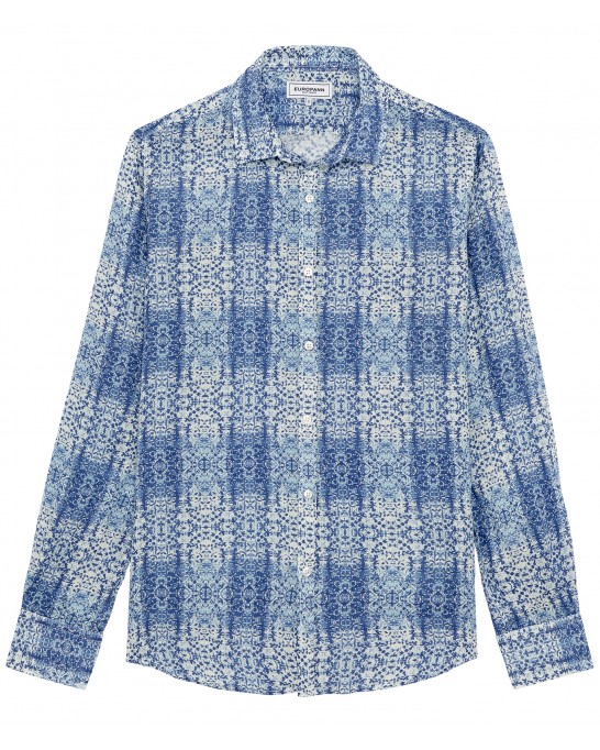 TIMY - Indigo printed linen shirt