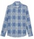 TIMY - Chemise en lin imprimé coloris indigo