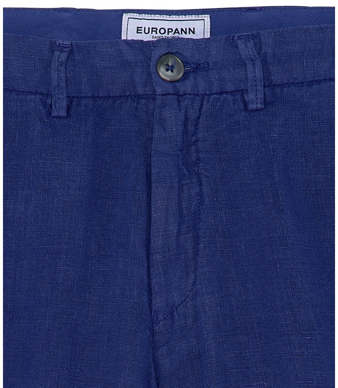COLORADO - Bermuda lin decontracté indigo