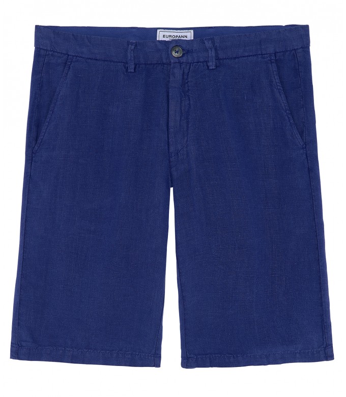 COLORADO - Bermuda lin decontracté indigo