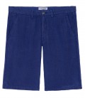 COLORADO - Indigo relaxed linen Bermuda shorts