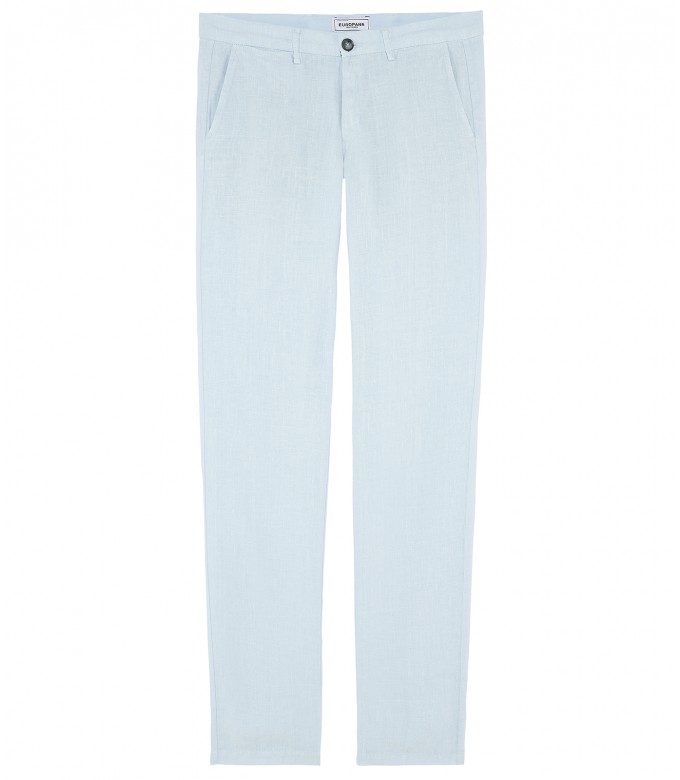 DYLAN - Pantalon en lin decontracté bleu ciel