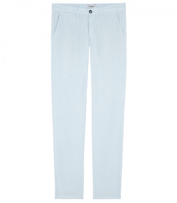 DYLAN - Sky blue casual linen pants