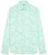 HONORE - Aqua floral print linen shirt