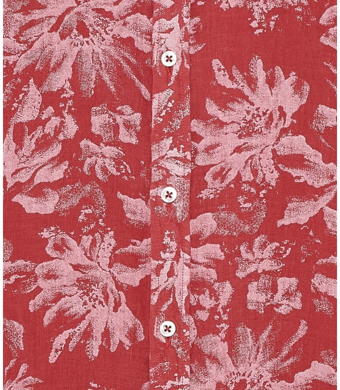 HONORE - Chemise imprimé en lin motifs floral litchi