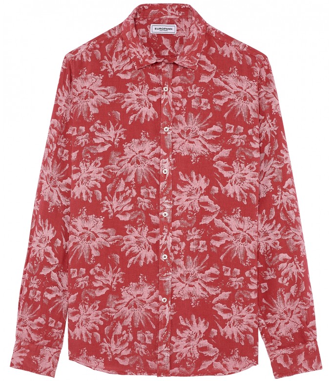 HONORE - Litchi floral print linen shirt