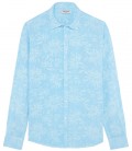 HONORE - Blue floral print linen shirt