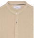 STAN - Plain linen shirt with mao collar beige