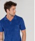 MITCH - Towelling indigo blue polo shirt