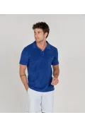 MITCH - Polo éponge indigo