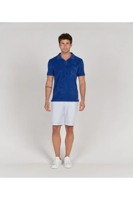 MITCH - Polo éponge indigo