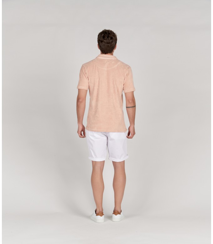 MITCH - Towelling pale polo shirt
