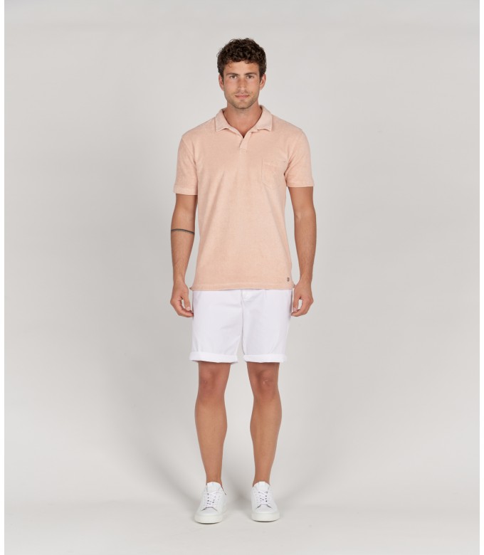 MITCH - Towelling pale polo shirt