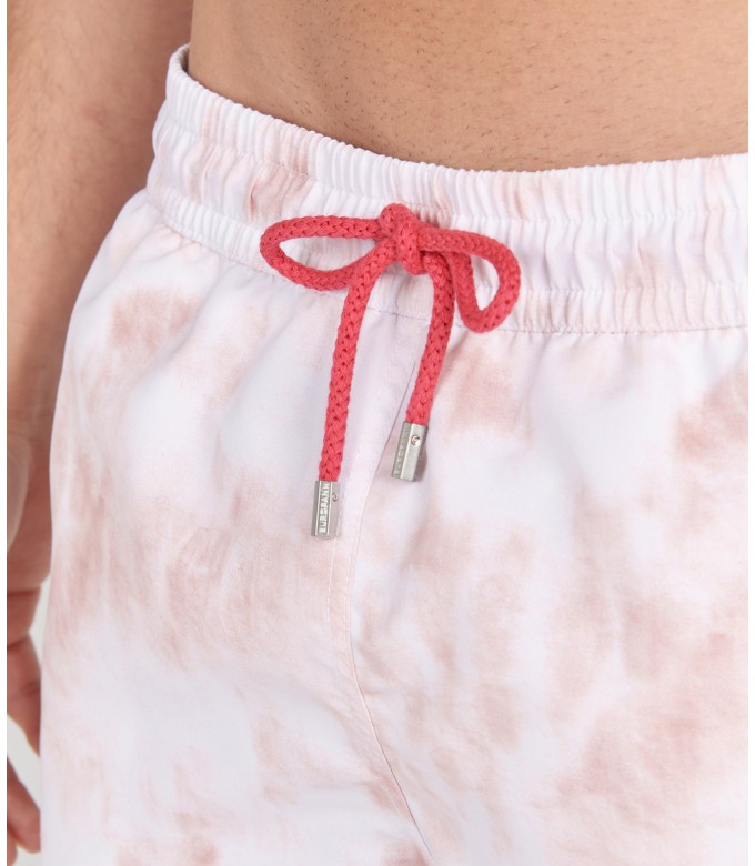 ANGE - Pale tie-dye print swim shorts