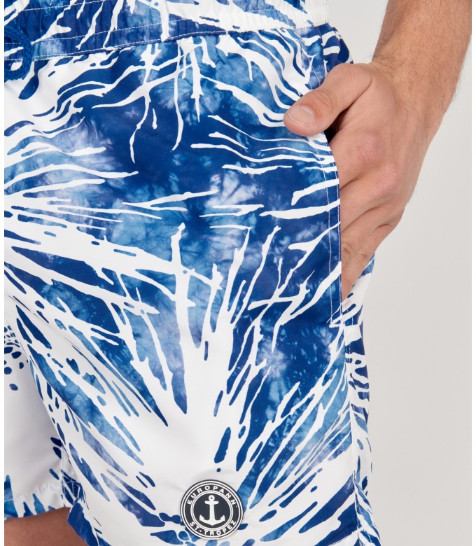 EROS - Short de bain original imprimé indigo