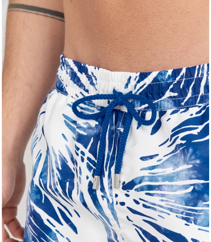 EROS - Short de bain original imprimé indigo