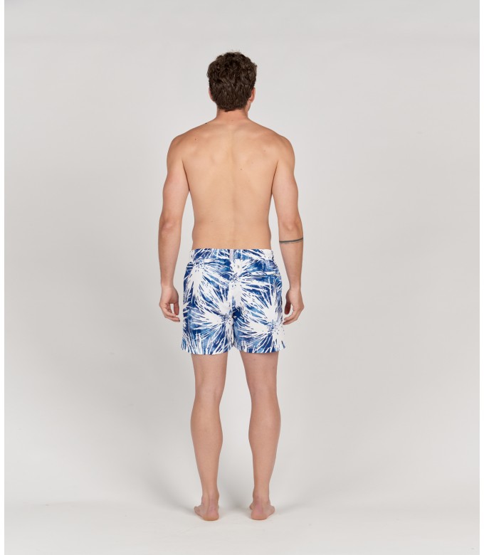 EROS - Short de bain original imprimé indigo