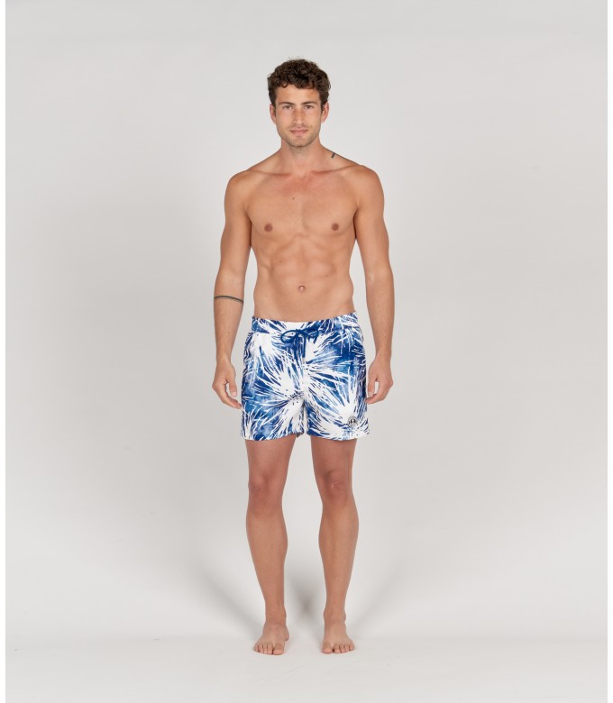 EROS - Short de bain original imprimé indigo