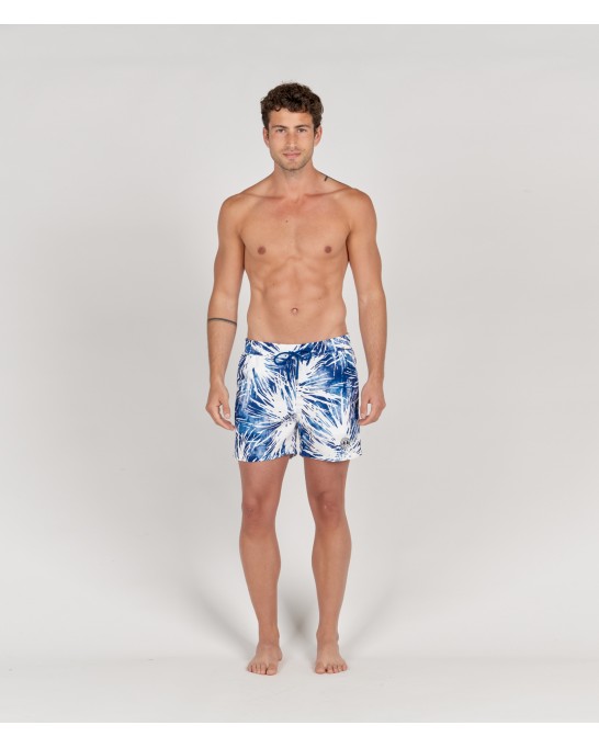 EROS - Short de bain original imprimé indigo