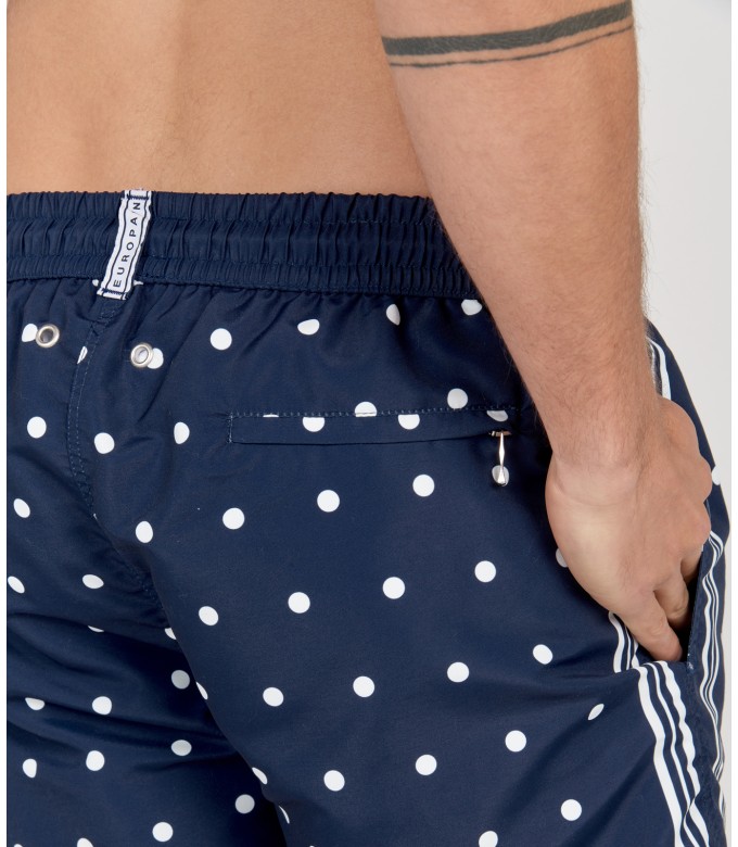 SEVILLE - Navy printed swim shorts