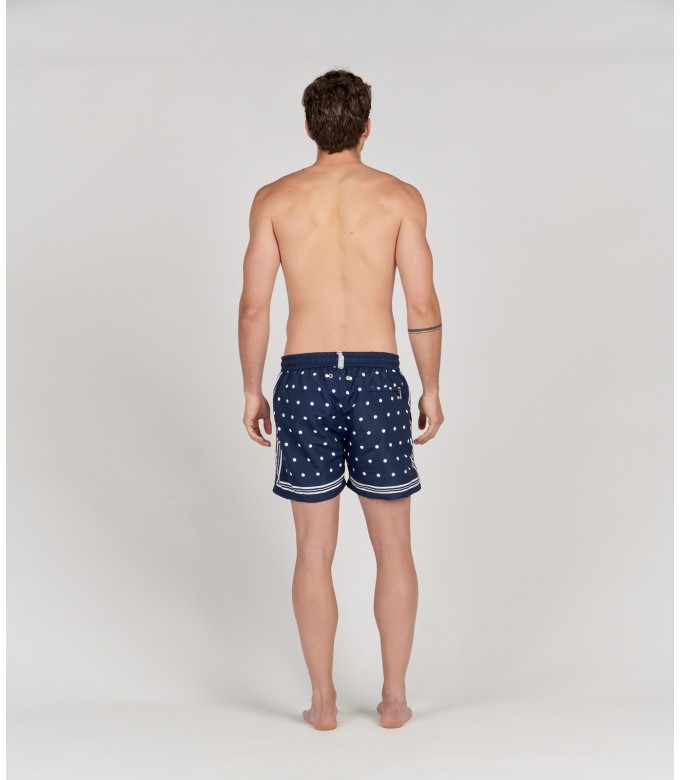 SEVILLE - Navy printed swim shorts
