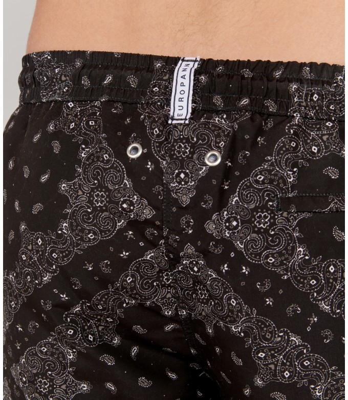 ANDREAS - Swim shorts with black bandana print