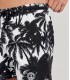 MIAMI - Black printed swim shorts with palm trees motif