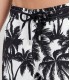 MIAMI - Black printed swim shorts with palm trees motif