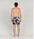 MIAMI - Black printed swim shorts with palm trees motif