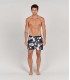 MIAMI - Black printed swim shorts with palm trees motif