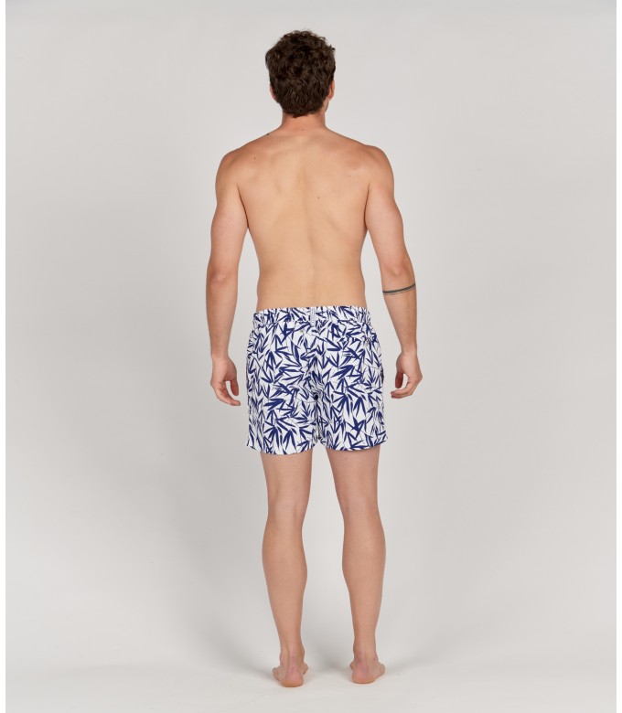 NIPON - White tropical flower print swim shorts