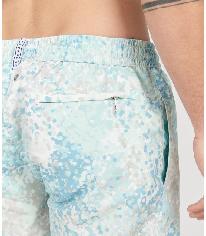 ESTEBAN - Original aqua print swim shorts