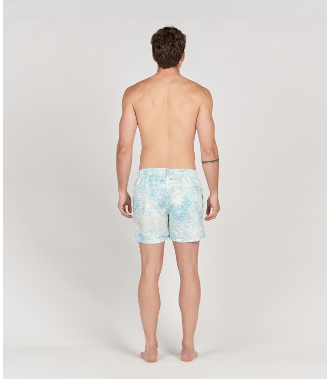 ESTEBAN - Original aqua print swim shorts