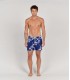 NIKO - Short de bain imprimé fleurie indigo
