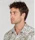 BLAISE - Bronze floral print cotton shirt